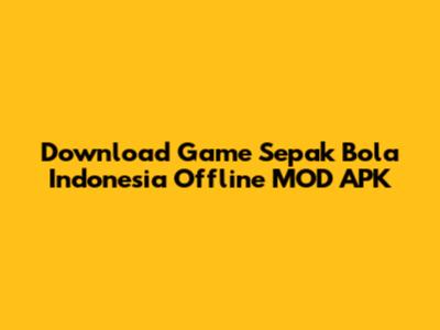 Download Game Sepak Bola Indonesia Offline MOD APK