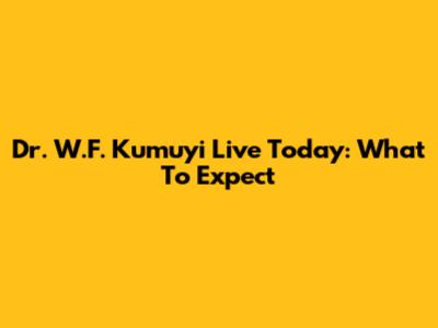 Dr. W.F. Kumuyi Live Today: What To Expect