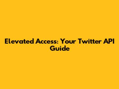 Elevated Access: Your Twitter API Guide