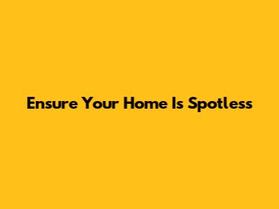 Ensure Your Home Is Spotless