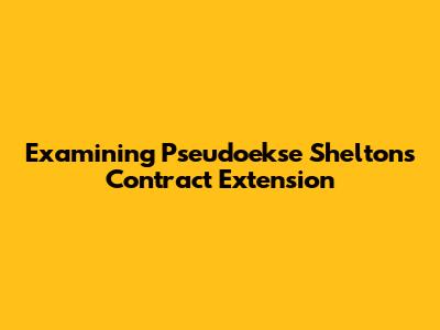 Examining Pseudoekse Shelton's Contract Extension