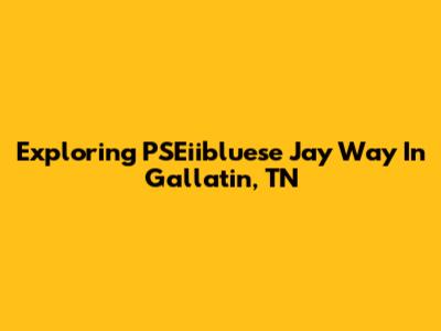 Exploring PSEiibluese Jay Way In Gallatin, TN