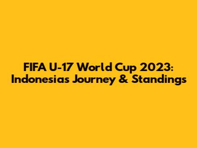 FIFA U-17 World Cup 2023: Indonesia's Journey & Standings