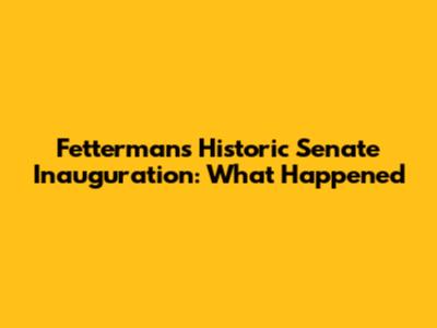 Fetterman's Historic Senate Inauguration: What Happened
