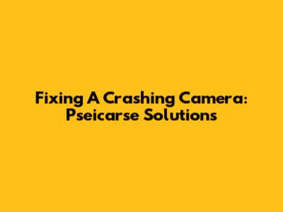 Fixing A Crashing Camera: Pseicarse Solutions