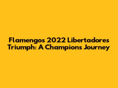Flamengo's 2022 Libertadores Triumph: A Champion's Journey