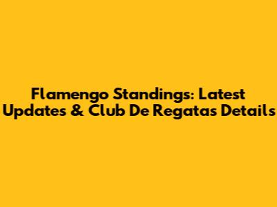 Flamengo Standings: Latest Updates & Club De Regatas Details