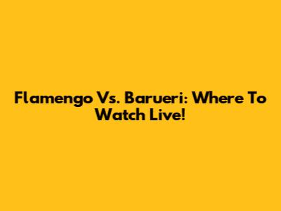 Flamengo Vs. Barueri: Where To Watch Live!