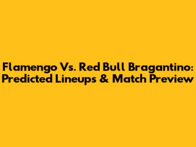 Flamengo Vs. Red Bull Bragantino: Predicted Lineups & Match Preview