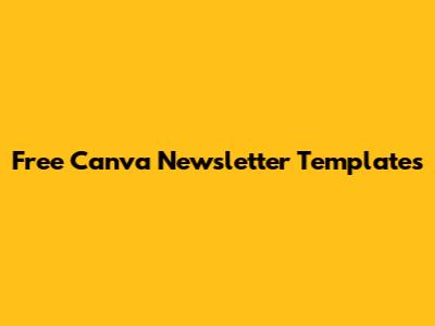Free Canva Newsletter Templates