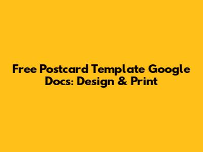 Free Postcard Template Google Docs: Design & Print