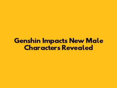 Genshin Impact's New Male Characters Revealed