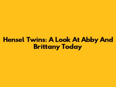 Hensel Twins: A Look At Abby And Brittany Today
