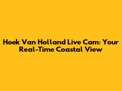 Hoek Van Holland Live Cam: Your Real-Time Coastal View