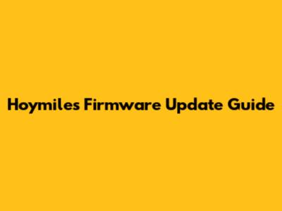 Hoymiles Firmware Update Guide
