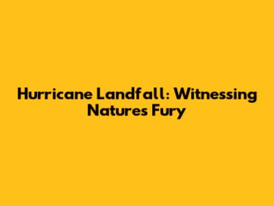 Hurricane Landfall: Witnessing Nature's Fury