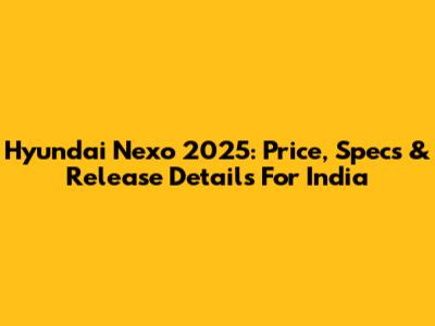 Hyundai Nexo 2025: Price, Specs & Release Details For India