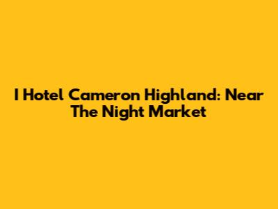 I Hotel Cameron Highland: Near The Night Market