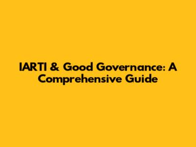 IARTI & Good Governance: A Comprehensive Guide