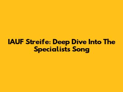 IAUF Streife: Deep Dive Into The Specialists' Song