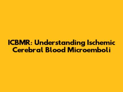 ICBMR: Understanding Ischemic Cerebral Blood Microemboli