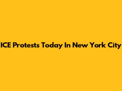 ICE Protests Today In New York City