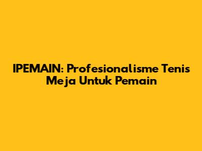 IPEMAIN: Profesionalisme Tenis Meja Untuk Pemain