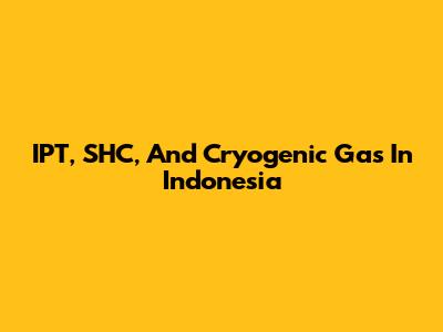 IPT, SHC, And Cryogenic Gas In Indonesia