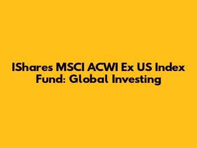IShares MSCI ACWI Ex US Index Fund: Global Investing