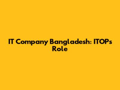 IT Company Bangladesh: ITOP's Role