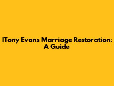 ITony Evans' Marriage Restoration: A Guide