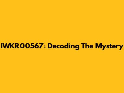 IWKR00567: Decoding The Mystery
