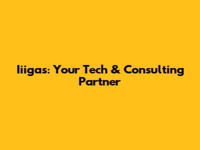 Iiigas: Your Tech & Consulting Partner