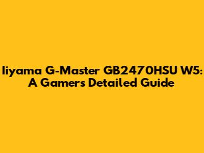 Iiyama G-Master GB2470HSU W5: A Gamer's Detailed Guide
