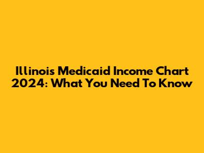 Illinois Medicaid Income Chart 2024: What You Need To Know