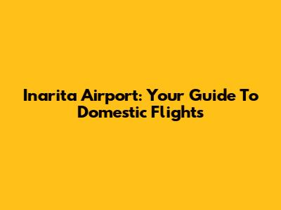 Inarita Airport: Your Guide To Domestic Flights