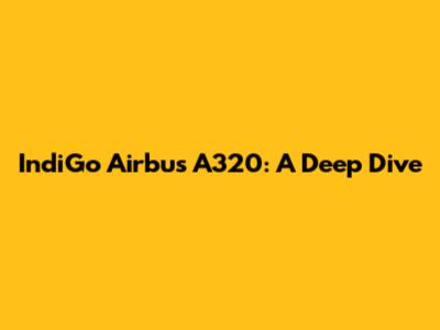 IndiGo Airbus A320: A Deep Dive