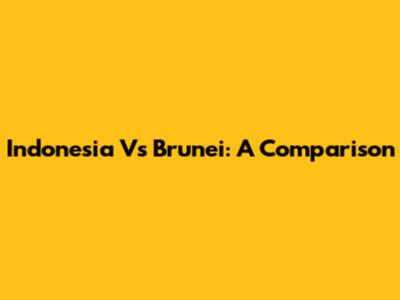 Indonesia Vs Brunei: A Comparison