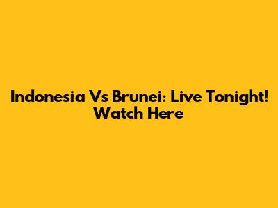 Indonesia Vs Brunei: Live Tonight! Watch Here