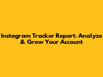 Instagram Tracker Report: Analyze & Grow Your Account