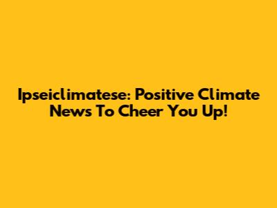 Ipseiclimatese: Positive Climate News To Cheer You Up!