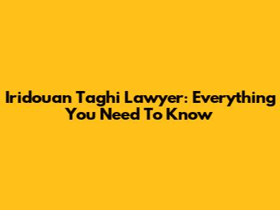 Iridouan Taghi Lawyer: Everything You Need To Know