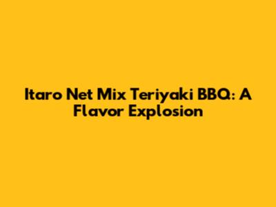 Itaro Net Mix Teriyaki BBQ: A Flavor Explosion