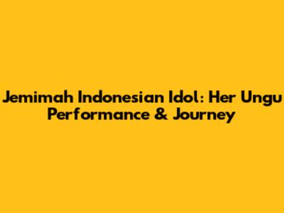 Jemimah Indonesian Idol: Her 'Ungu' Performance & Journey