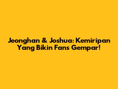 Jeonghan & Joshua: Kemiripan Yang Bikin Fans Gempar!