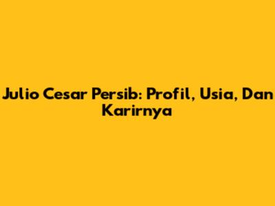 Julio Cesar Persib: Profil, Usia, Dan Karirnya