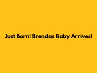 Just Born! Brenda's Baby Arrives!