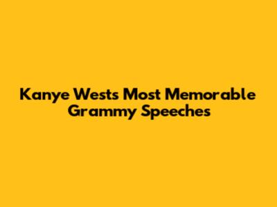Kanye West's Most Memorable Grammy Speeches