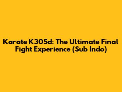 Karate K305d: The Ultimate Final Fight Experience (Sub Indo)