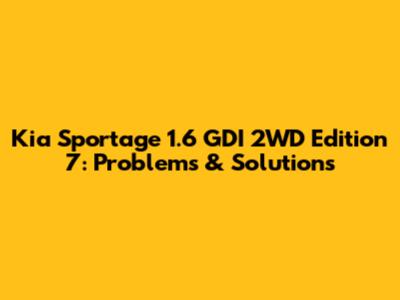 Kia Sportage 1.6 GDI 2WD Edition 7: Problems & Solutions